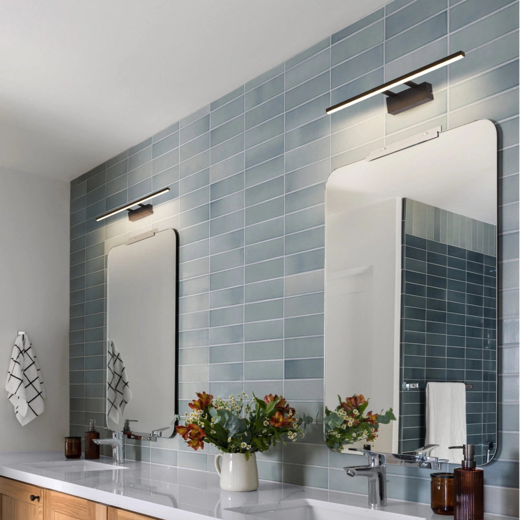 ZMH Lampada da specchio a LED per bagno 60 cm lampada da parete 13 W nero opaco bianco neutro cucina corridoio