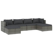Mobili da giardino mobili da esterno Set di mobili da 6 pezzi con cuscini in resina intrecciata grigia 02_0016867