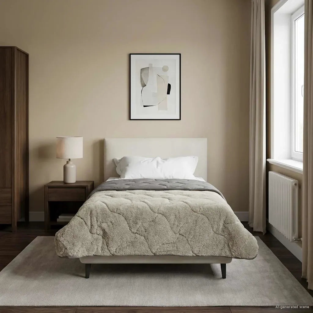 Piumone Completo Annuale Trapuntato Grigio chiaro 135 x 200 cm 42026246