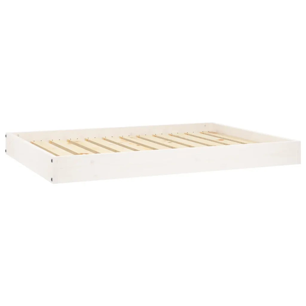 Cuccia per Cani Bianca 101,5x74x9 cm in Legno Massello di Pino