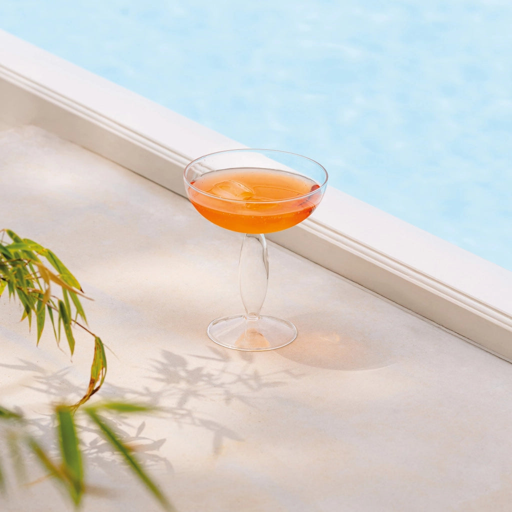 Dorici Set 4 Coppe in Vetro Borosilicato Soffiato a Mano Trasparente - Design Classico Contemporaneo per Cocktail, Bollicine e Dessert Eleganti