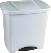Cestino 50 litri - Pala da spazzatura 50 litri - Contenitore per rifiuti 50 litri - 47,5 x 36 x 48 cm - Bianco