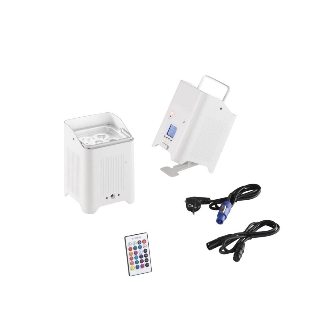 PROIETTORE LED SHOW RICARICABILE 108W RGBW+UV Wi-Fi IP22 13,6X13,6X19,6CM