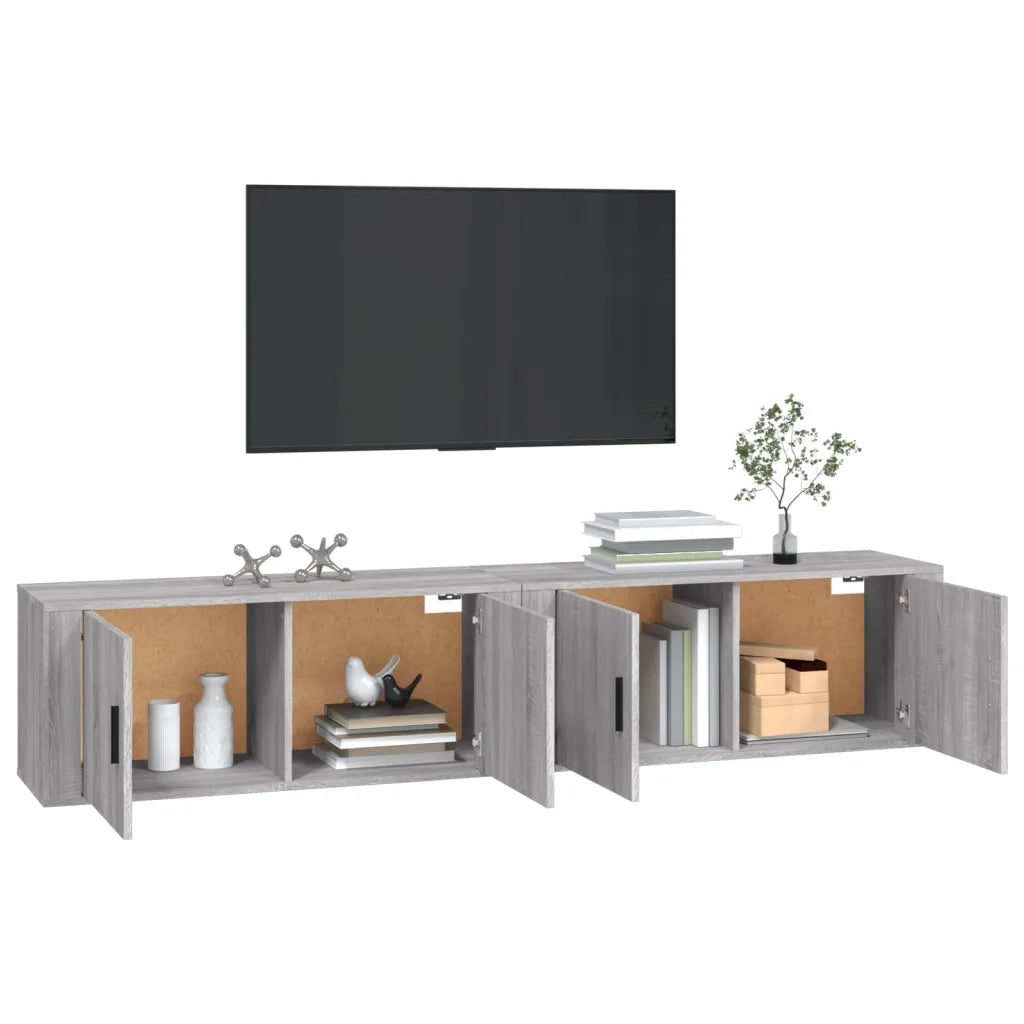Mobili Porta TV a Parete 2 pz Grigio Sonoma 100x34,5x40 cmcod mxl 124693