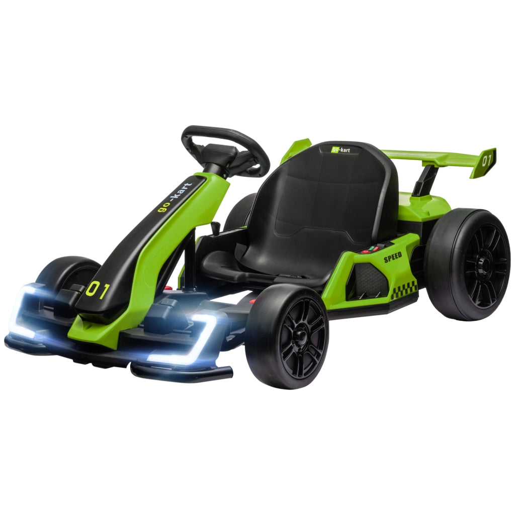 Go-Kart Elettrico Bambini 6-12 Anni ¨C Xylo ¨C 24V 12km/h Seggiolino Regolabile Verde