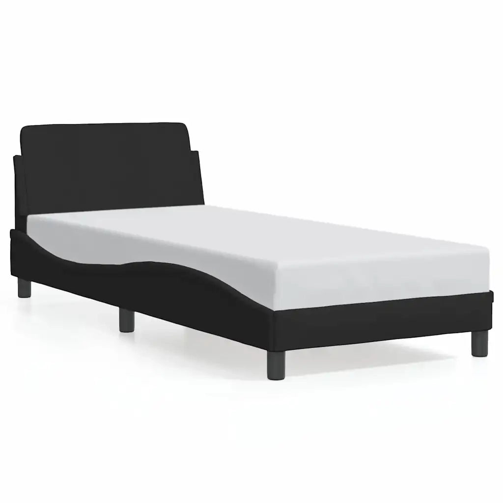 Giroletto con Testiera Dover Nero 90x190 cm Tessuto 373087