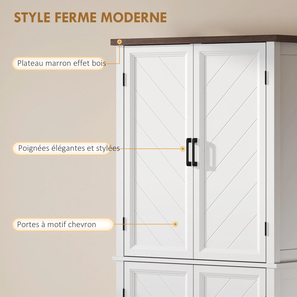 Armadio da cucina con ante ¨C zephmum ¨C bianco 76x40x178.5cm