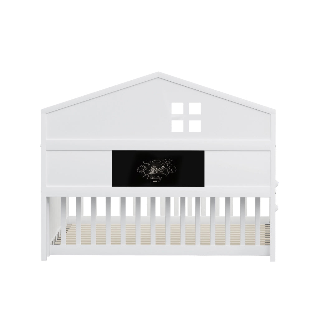 LETTO Bimbi a casetta 140x200 cm Legno massello Bianco