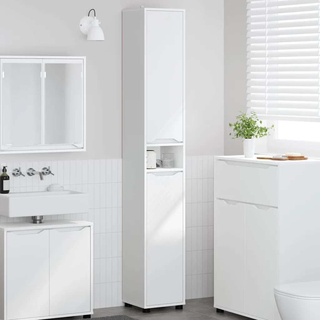 Mobile da Bagno Bianco 30,5 x 30 x 195 cm Legno multistrato