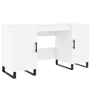 Scrivania tavolo postazione di lavoro mobile per computer studio 140 x 50 x 75 cm legno ingegnerizzato bianco 02_0023512