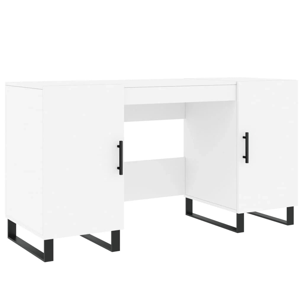Scrivania tavolo postazione di lavoro mobile per computer studio 140 x 50 x 75 cm legno ingegnerizzato bianco 02_0023512