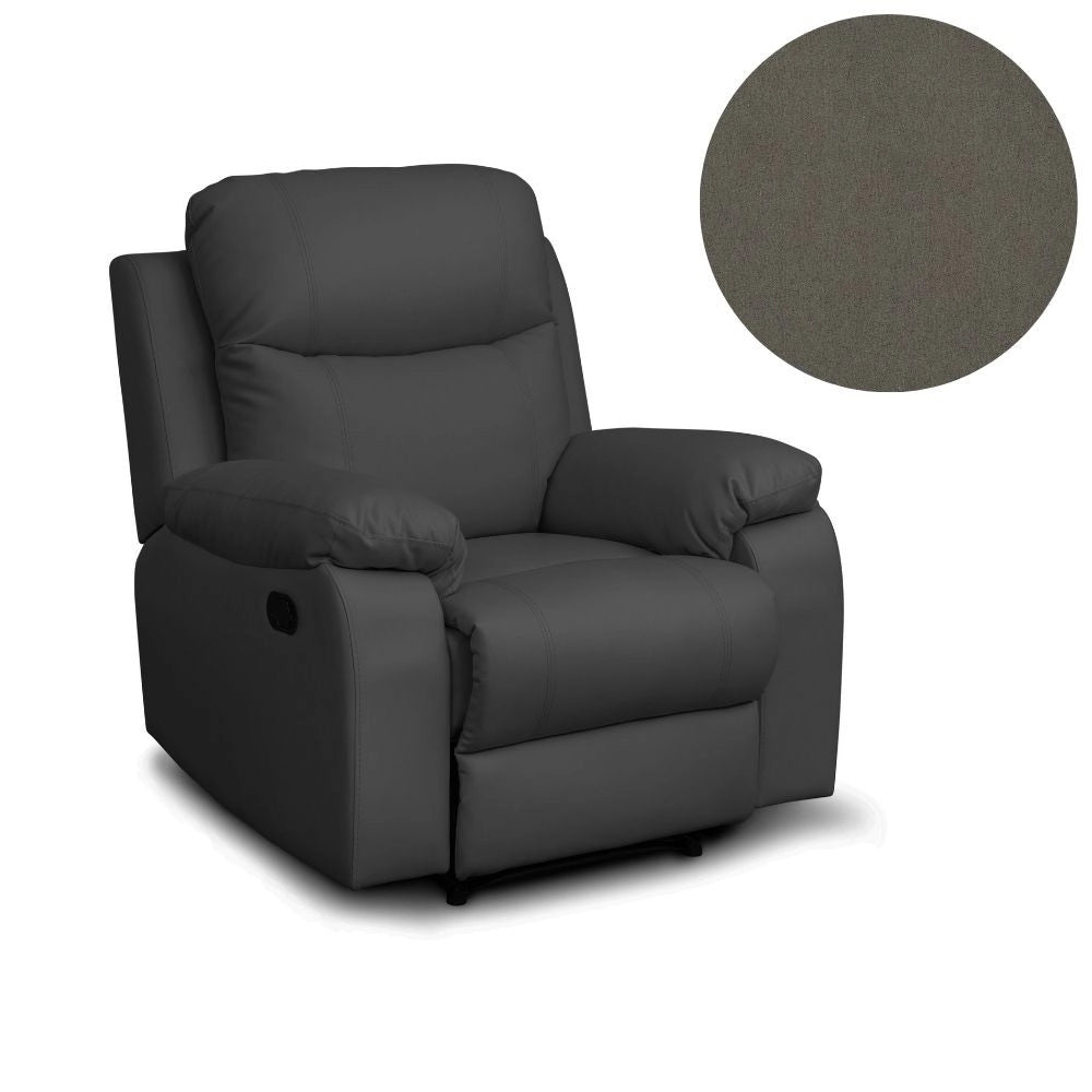Poltrona reclinabile grigio 97x90x100 cm