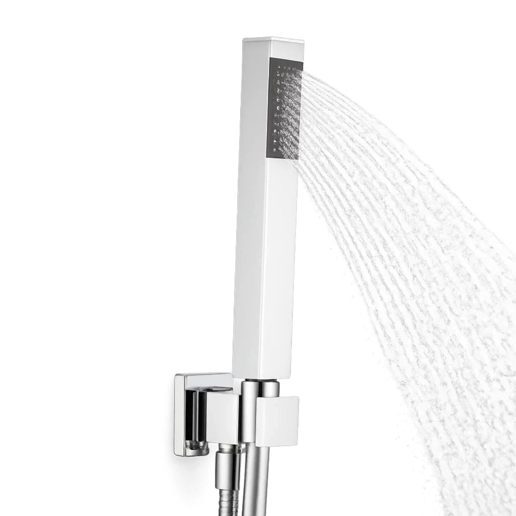 Kit doccia con doccetta quadrata in ottone cromato pratico e funzionale *** finitura- cromato, confezione 1