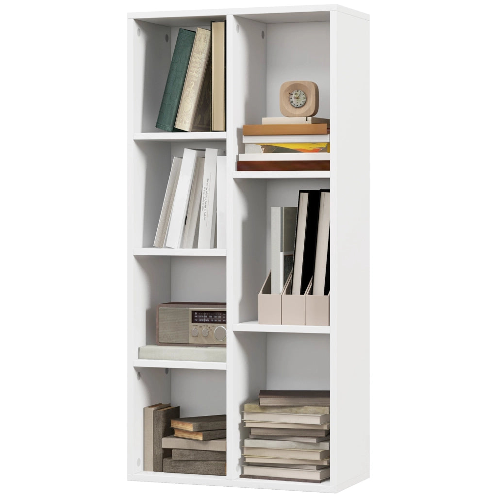 Libreria in Legno con 7 Ripiani ¨C Zephmum ¨C Bianco 50x24x106 cm
