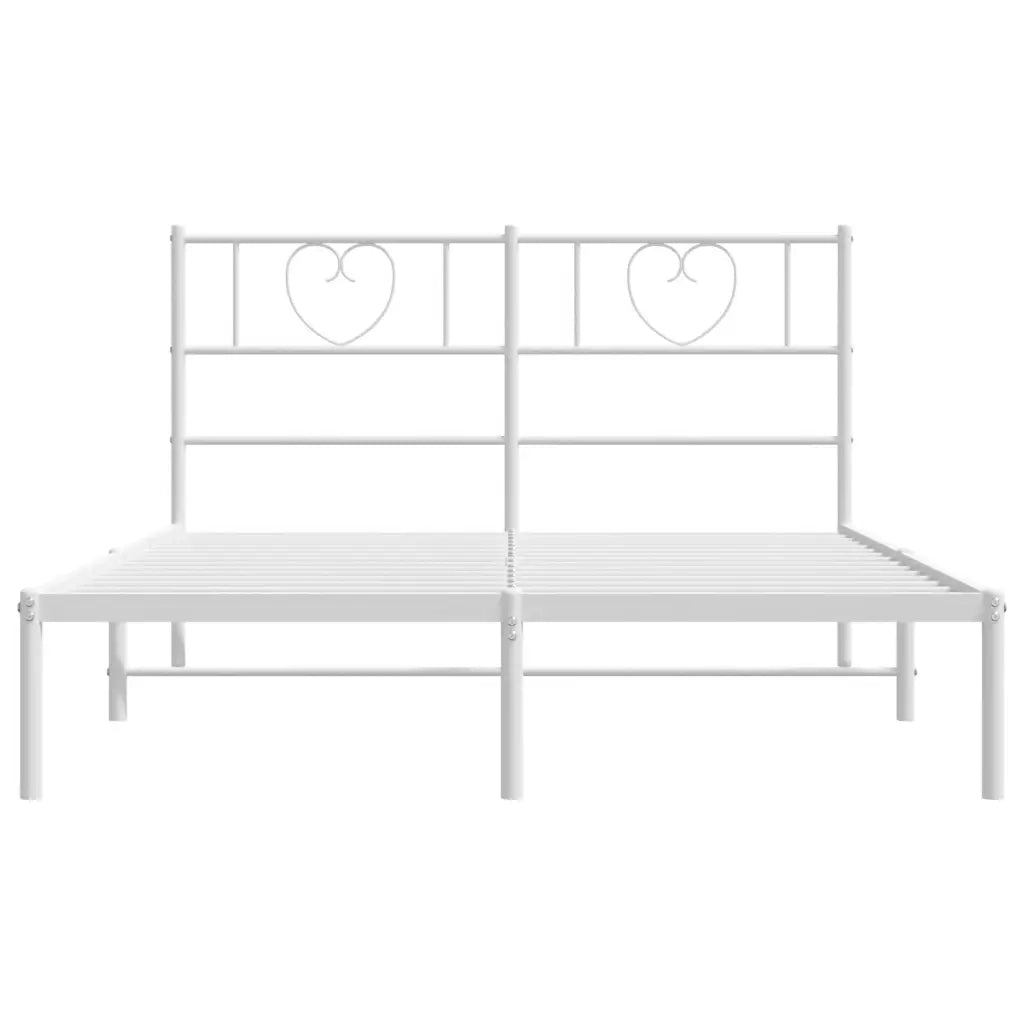 Giroletto con Testiera Metallo Bianco 140x190 cm 355512
