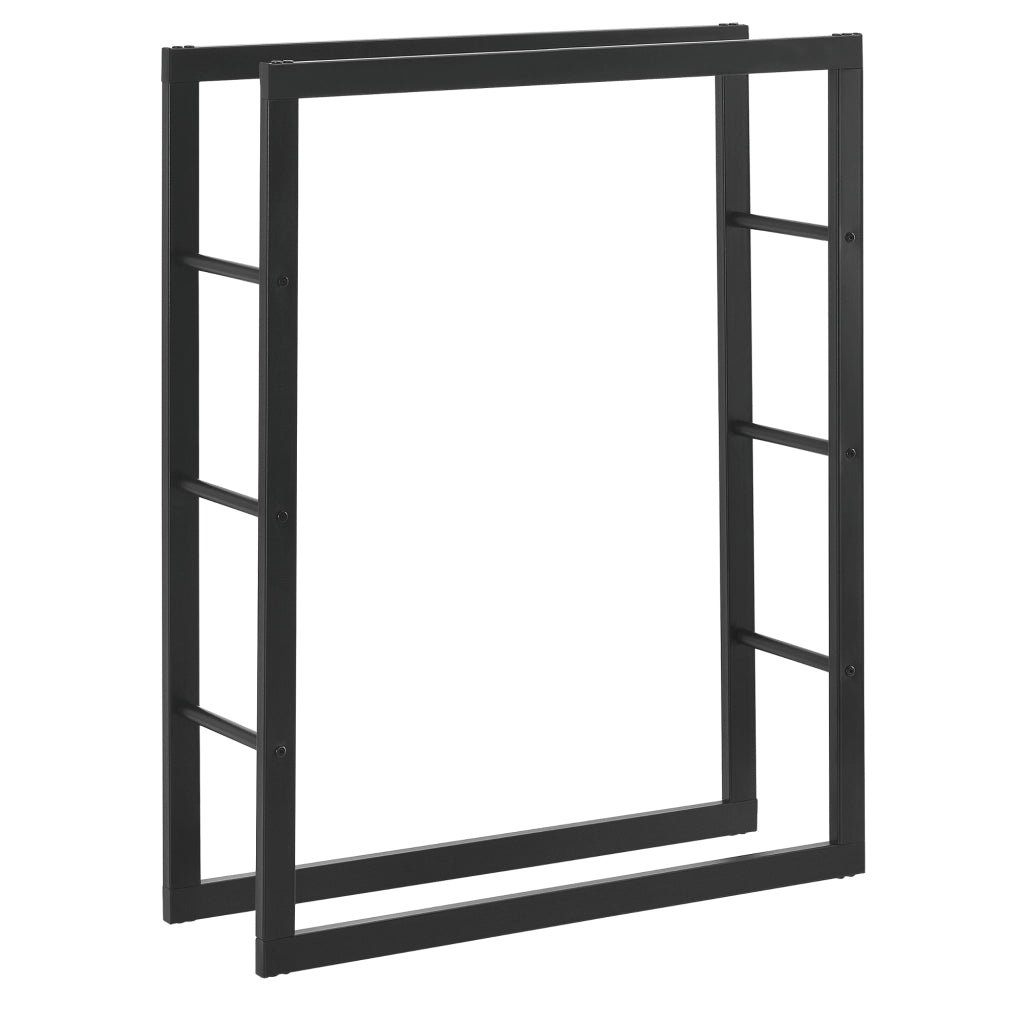 Portalegna 'Täby' (LxPxA) 80 x 25 x 100 cm Deposito per Legna da Ardere Supporto Tronchi Scaffale in Acciaio da Legnaia - Nero [en.casa]