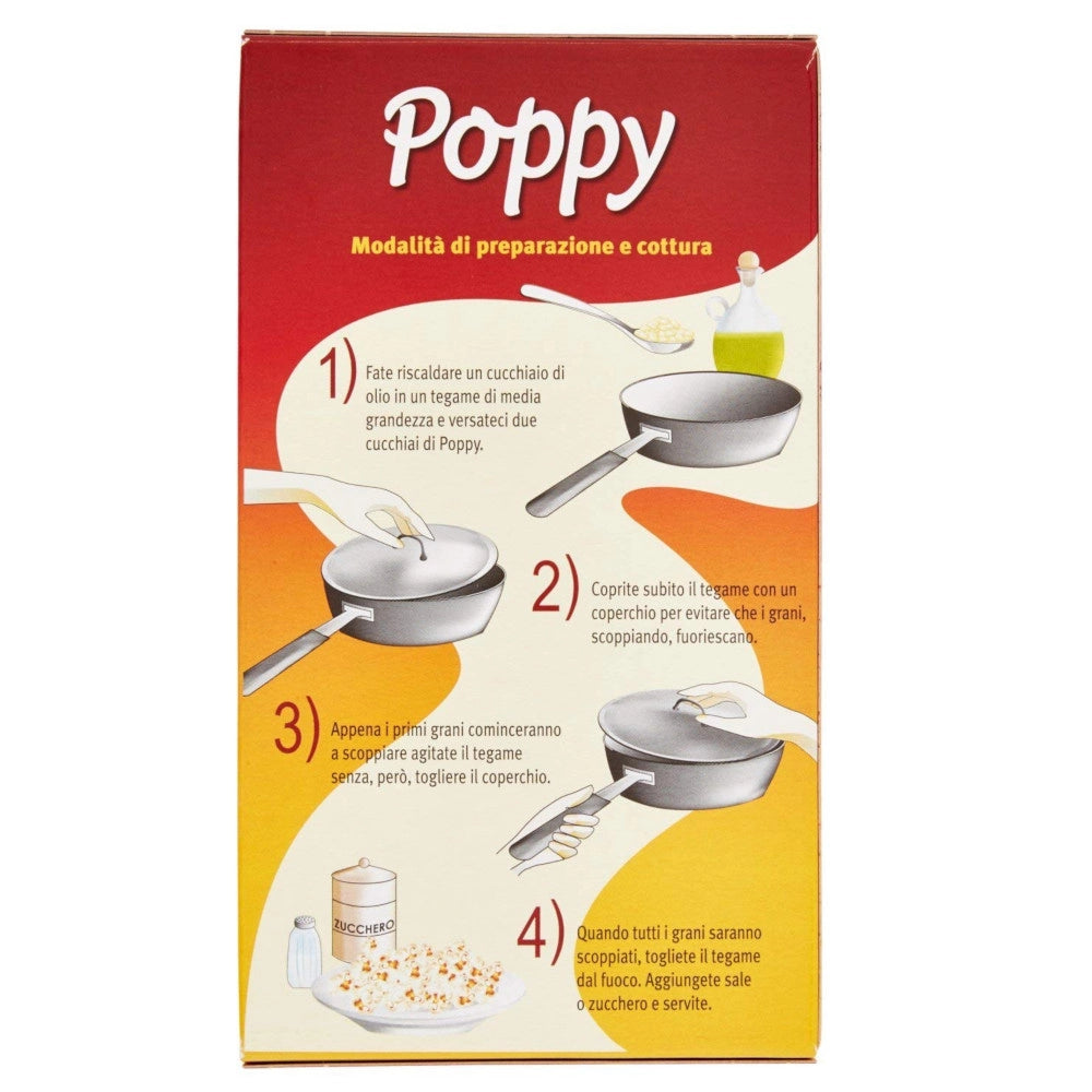 Multipack da 18 poppy mais selezionato per pop corn confezioni da 250 grammi ciascuna