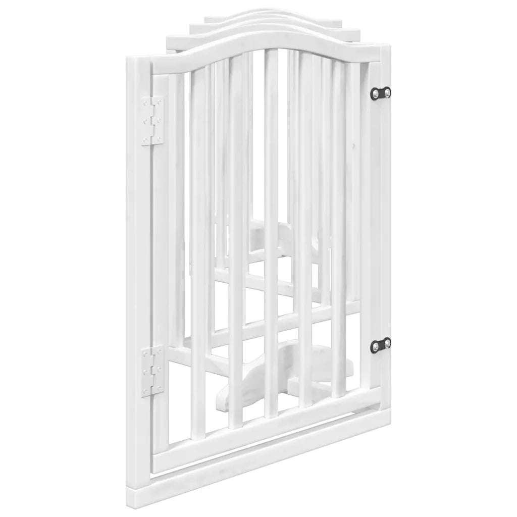 Cancello Cani Porta Pieghevole Bianco 6 Pannelli 300 cm Pioppo CFW4715607