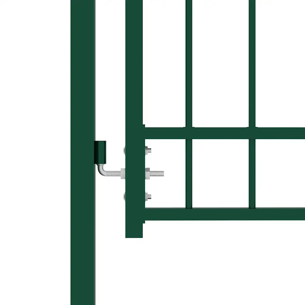 Cancello per Recinzione ad Arco in Acciaio 100x136 cm Verde 146367