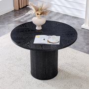 Tavolo da Pranzo Rotondo in MDF ¨C MINIMAL ¨C Nero, 100 cm, 4-6 Persone