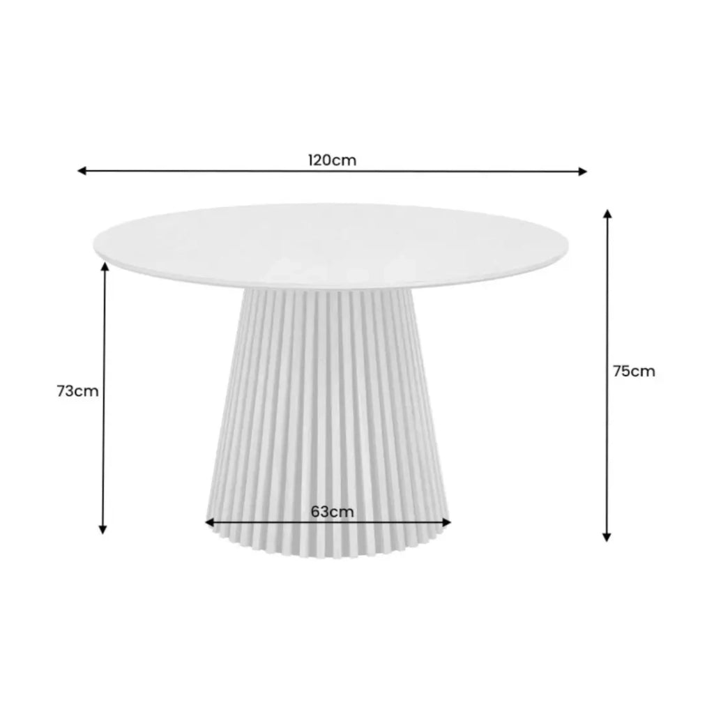 Tavolo da pranzo KANOVA 120 cm – Piano rotondo in rovere scuro e piede centrale design – Stile contemporaneo