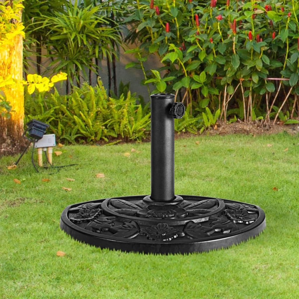 Base per Ombrellone, per Pali da 38-48mm, Base Ombrellone in Resina, 9KG, Nero