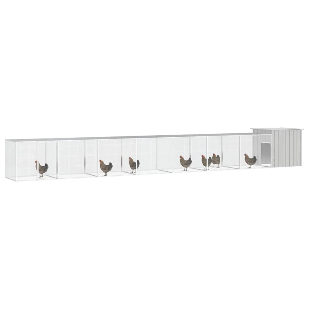 Gabbia per polli 800 x 91 x 100 cm acciaio zincato grigio 02_0041662
