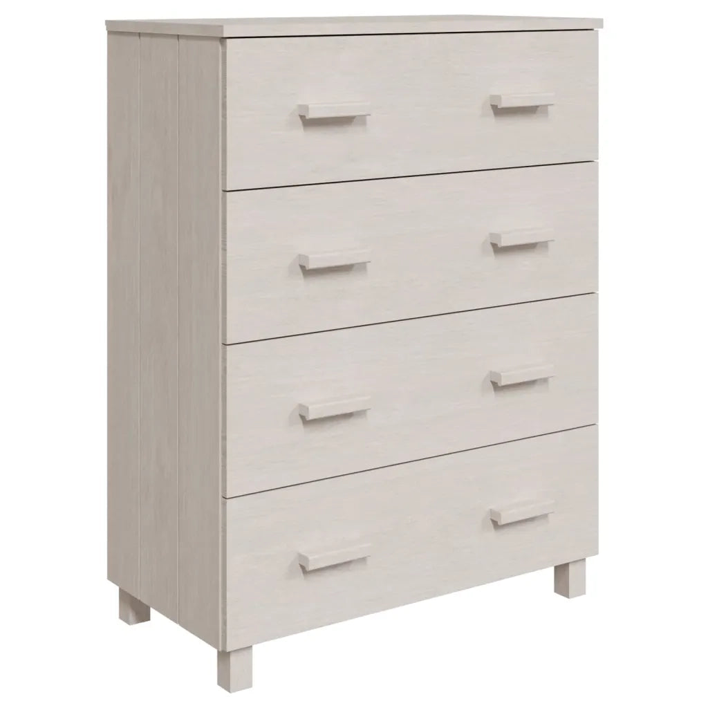 Credenza | Madia | Buffet da pranzo | Armadio da pranzo HAMAR Bianca 79x40x103,5 cm in Legno Massello di Pino