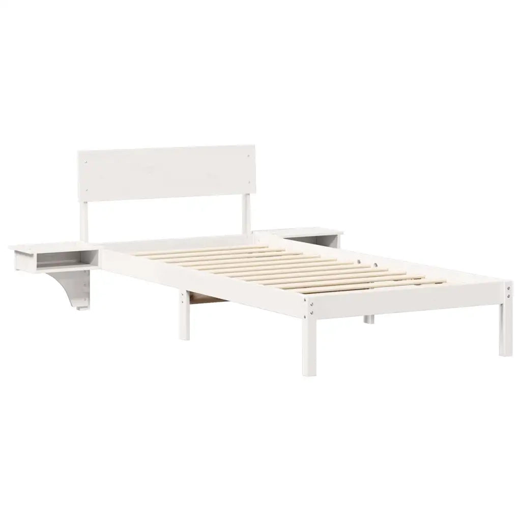 Struttura del letto Bianco 100 x 200 cm Pino massello