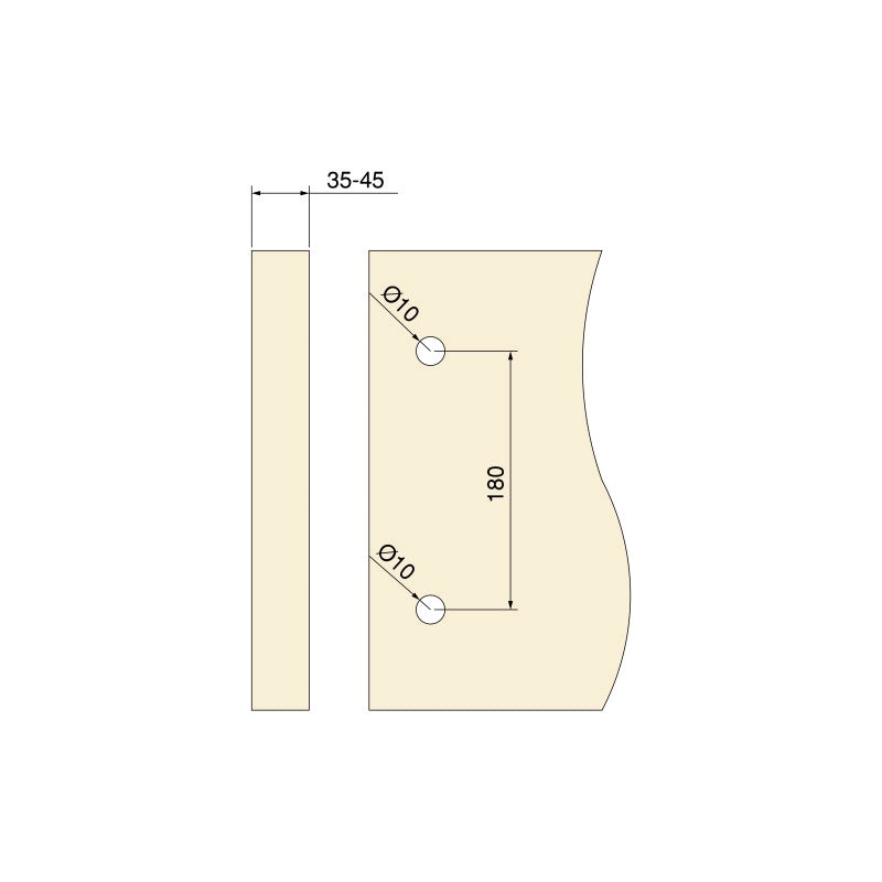 Maniglia per mobili Orlando, L464mm, interasse 384mm, Acciaio, Nichel satinato
