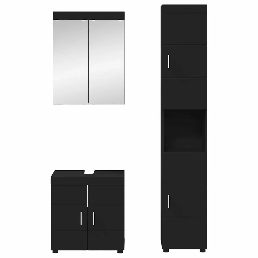 Set di mobili per il bagno TULUM Nero Legno multistrato 3398035