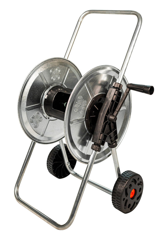 Carrello Avvolgitubo Manuale con Ruote 50 mt Tubo Ø1/2” in Acciaio Zincato Grigio Agrati