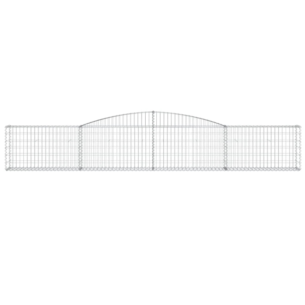 Set di 9 gabbioni ad arco per recinzione gabbia o muro di contenimento 400 x 30 x 60/80 cm ferro zincato argento 02_0041303