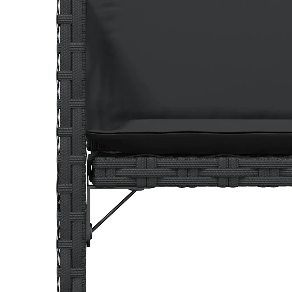 Sedie da Giardino con Cuscini 4 pz | Sedie da Esterno Nere in Polyrattan