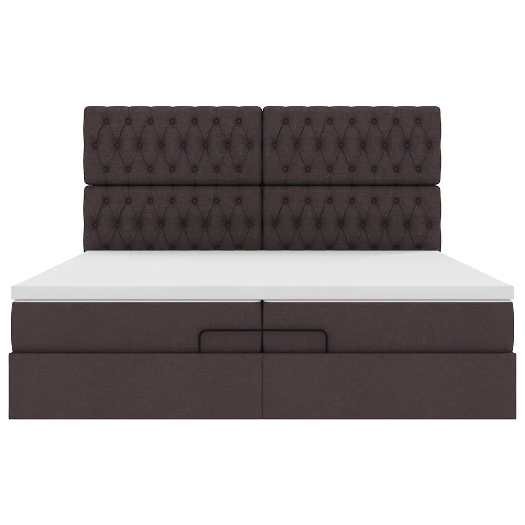 Struttura Letto Pouf con Materassi 200x200 cm in Tessuto 3314117