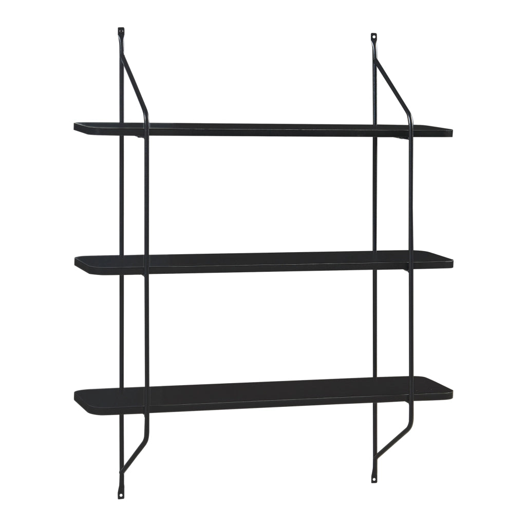 Scaffale da Parete Østfold a 3 Ripiani - Nero [en.casa]