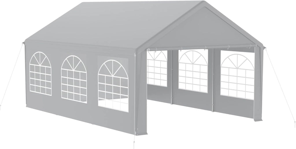 Gazebo per feste, 4 x 6 m, con 8 pareti laterali rimovibili, impermeabile, stabile, impermeabile, protezione solare, gazebo da giardino, tenda da giardino, colore grigio