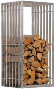 Portalegna Irving in robusto acciaio inox 40x50x100 cm