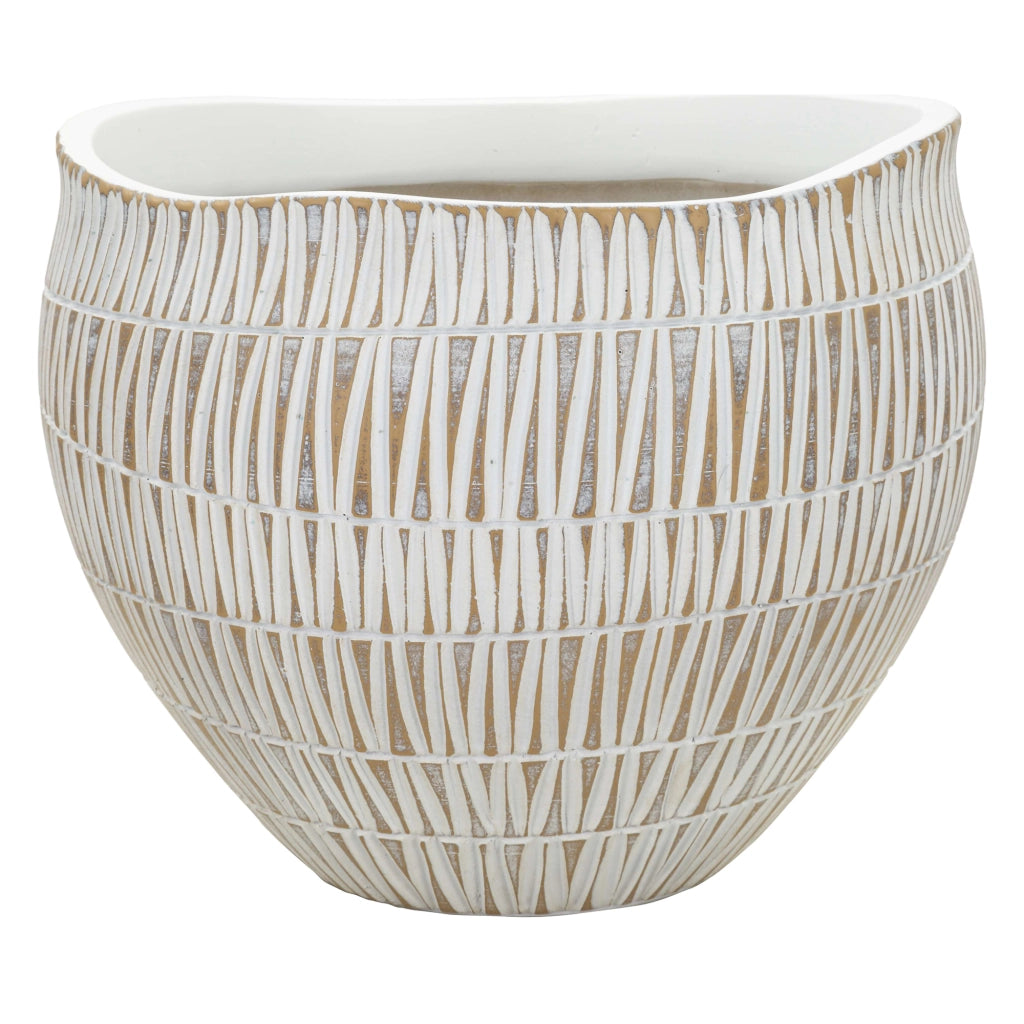 Naldo, Vaso Colore Struttura Beige, Bianco