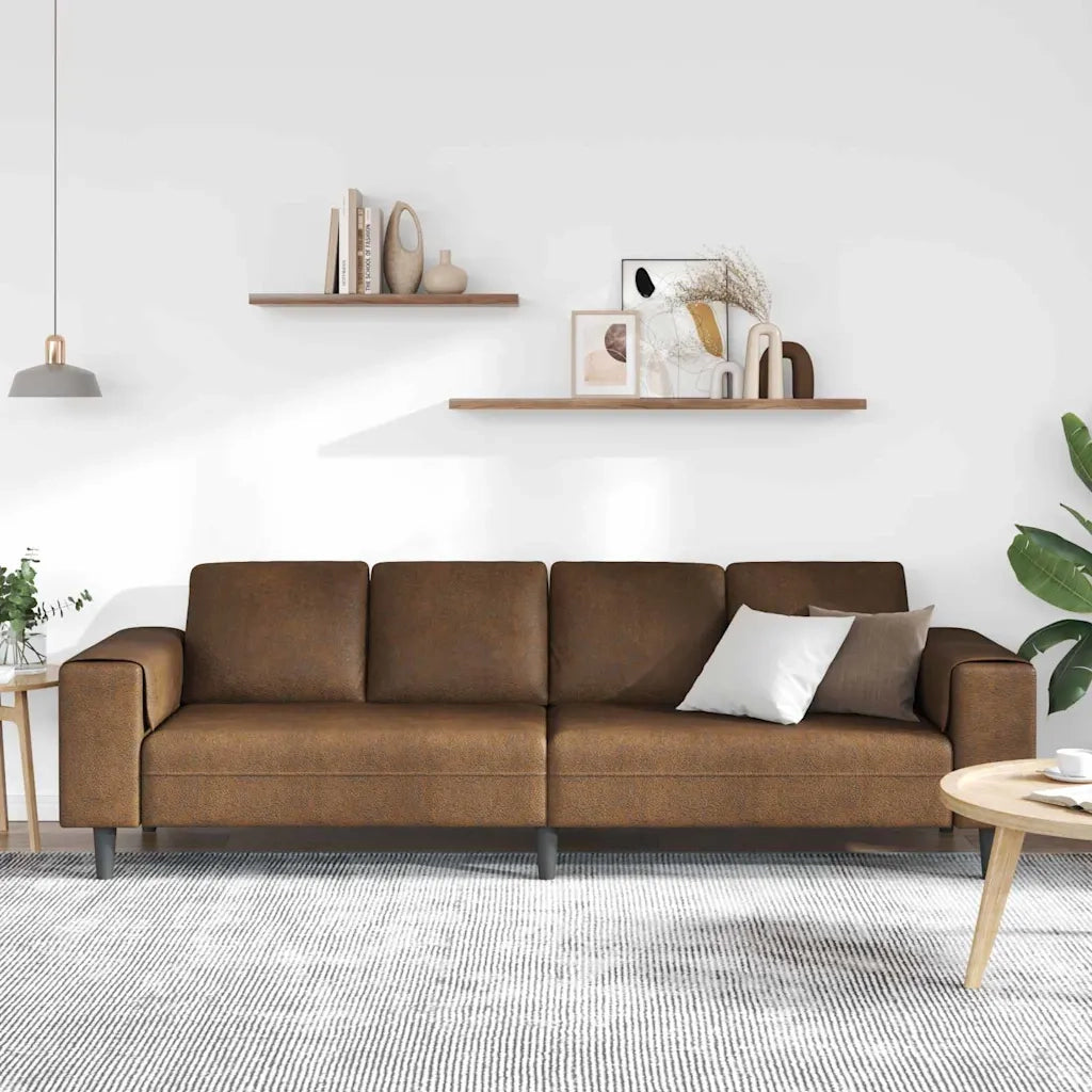 Set di divani Marrone Pelle scamosciata sintetica