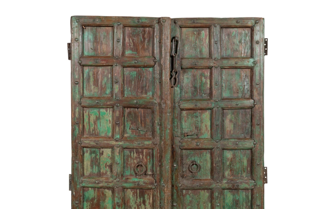 Biscottini Porta portone in legno massello e ferro da interno o da esterno vecchia e antica medievale scorrevole