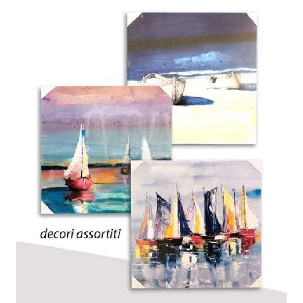 Trade Shop - Quadro Quadretto Decorativo 45x45x1,8cm Tela Su Legno Deluxe Decori Ass 806810 -