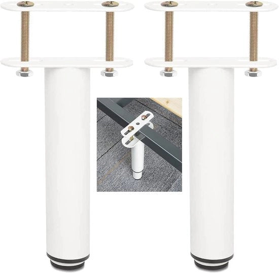 poten per letto, poten per letto regolabili, base in rete robusta, supporti per mobili in metallo, adatti a cassetti, divani, letti, parti di ricambio (lot da 2 / 18-33 cm)