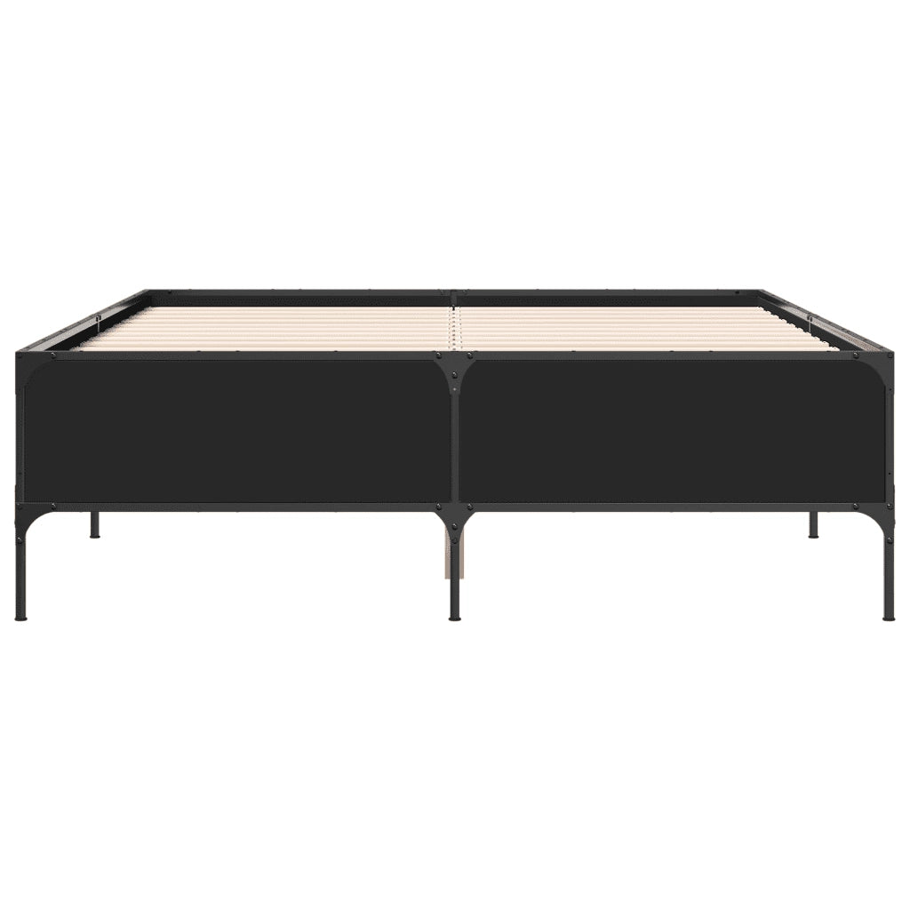 Giroletto Nero 150x200 cm in Legno Multistrato e Metallo 3279792