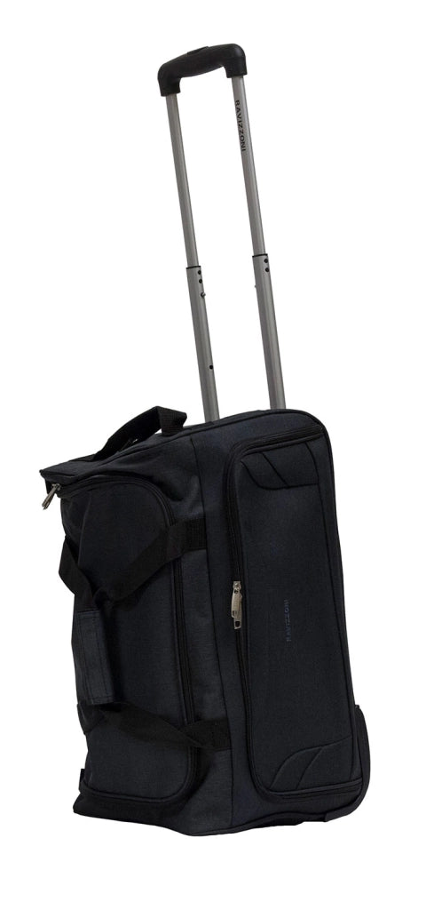 Borsone Trolley Bagaglio a Mano Ultraleggero con Ruote in Poliestere Ravizzoni Bacco Nero