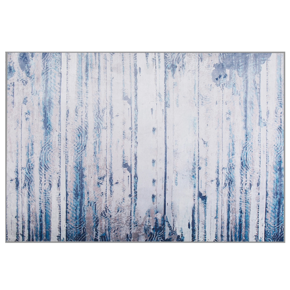 Tappeto grigio e beige poliestere 140 x 200 cm a pelo corto moderno motivo astratto