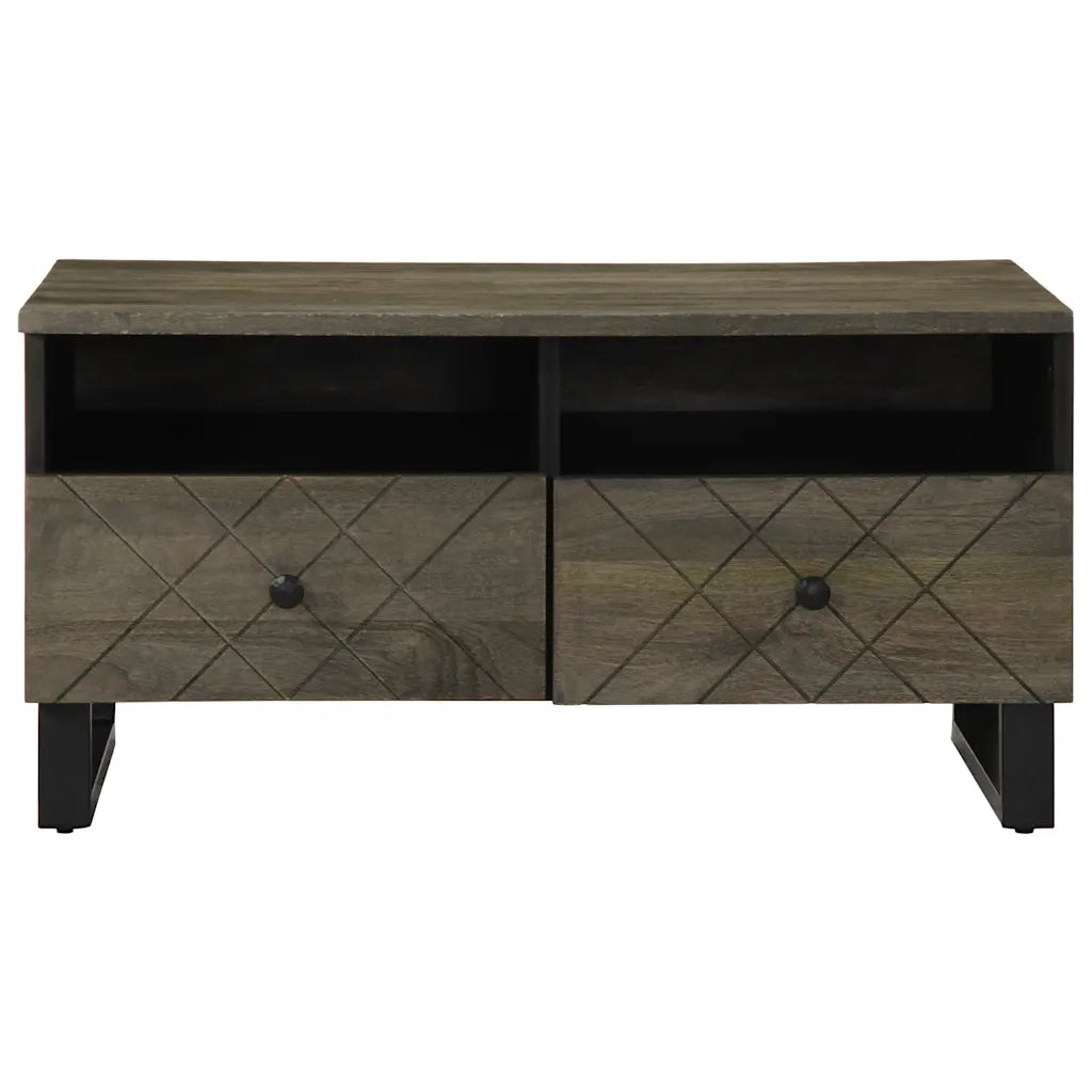 Tavolino da salotto | Tavolino da caff¨¨ | Tavolino da Soggiorno Nero 80x54x40 cm in Legno Massello di Mango
