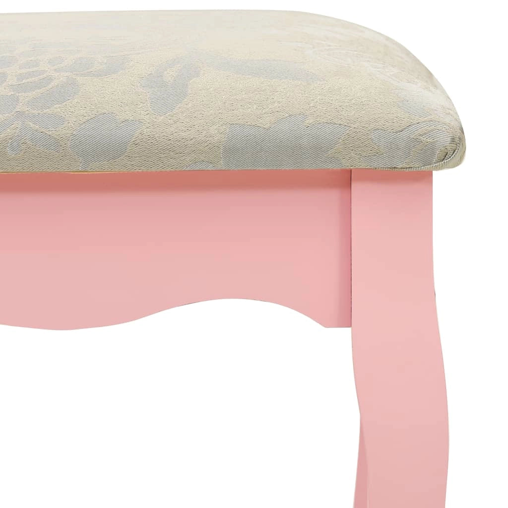 Set toeletta con sgabello 75 x 69 x 140 cm rosa 02_0006271