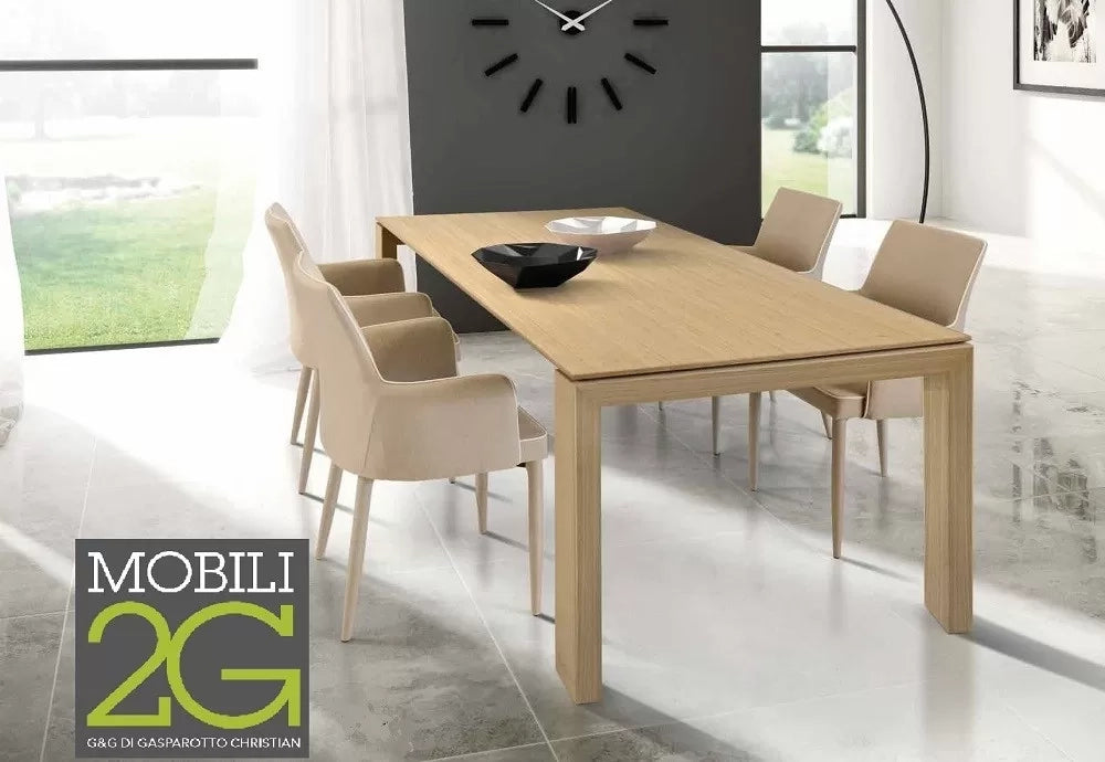 Tavolo allungabile rimessato rovere naturale 160x90 (825) - Mobili 2G