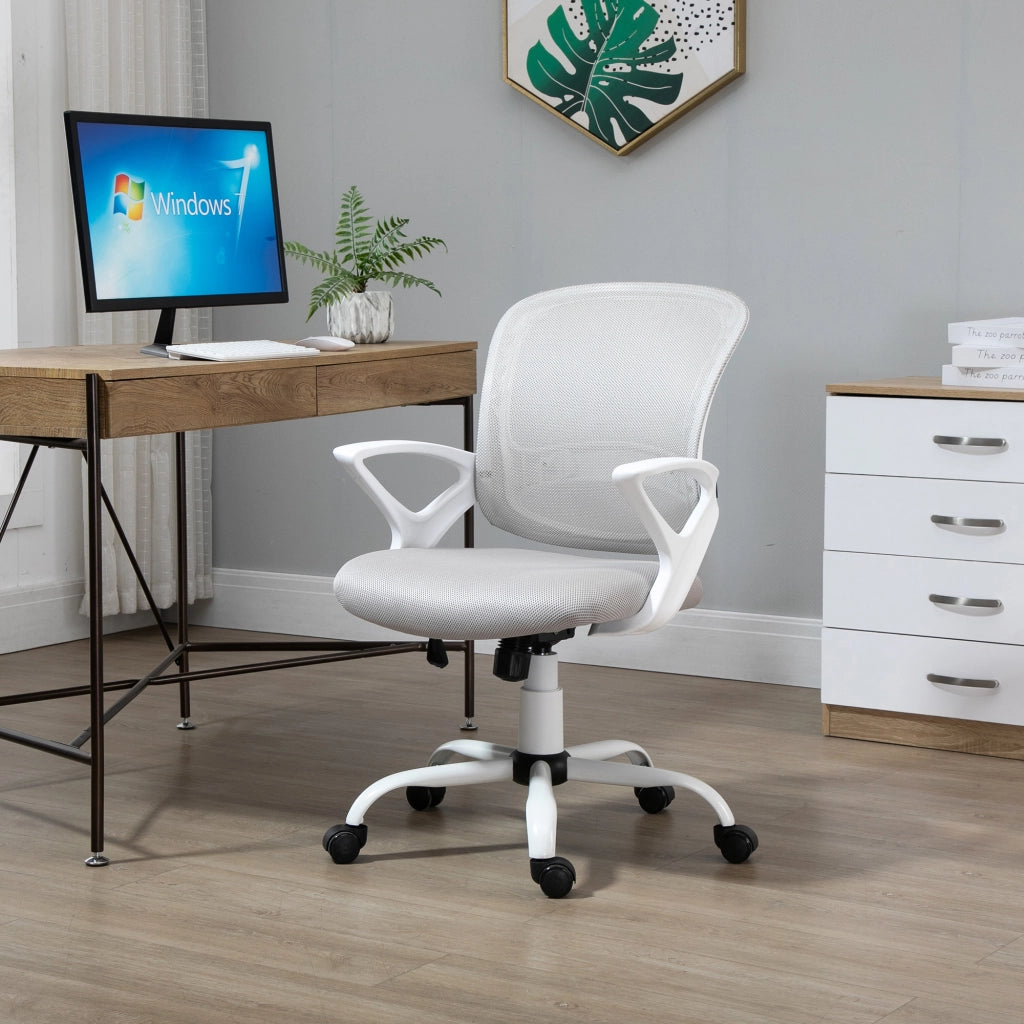 Sedia da ufficio con rete ¨C zephmum ¨C grigio 61x61x89-99 cm